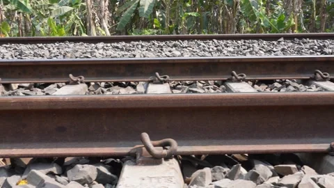 Close Up Railway Tracks Stock Footage 336430142