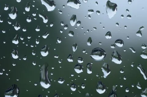 Close up of rain drops on a window Stock Photos