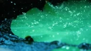 Close Up Rain Water Drop On Nature Fresh Green Lotus Leaf , Slow Motion Rain Stock Footage