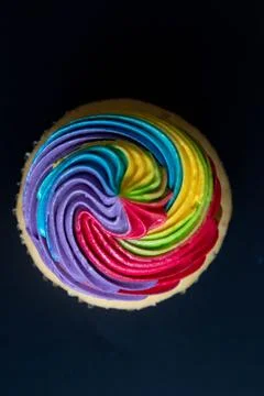 Close up Rainbow Cup cake for PRIDE DAY Stock Photos