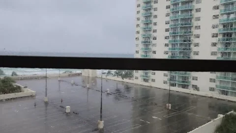 Close up raindrops on window with shallow depth of field abstract rainy texture Stock Footage 331347360