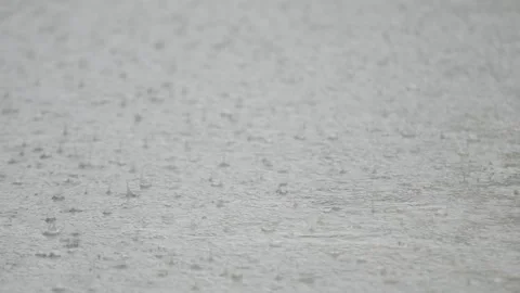 Close up of rainfall in a puddle Stock Footage 340820012