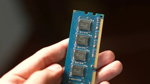 Close Up RAM Chip, Memory Price Concept Stock Footage 326349481