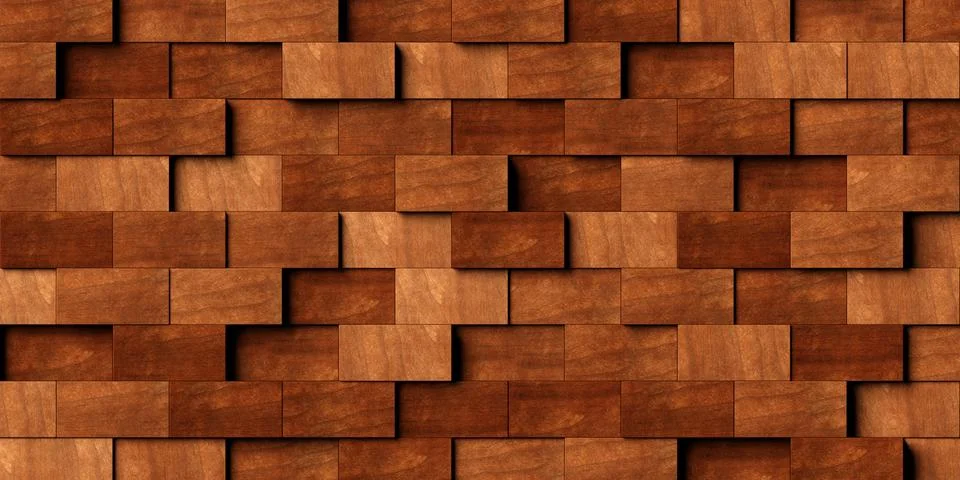 Close up of randomly shifted offset horizontal wooden rectangle blocks surf.. イラスト素材