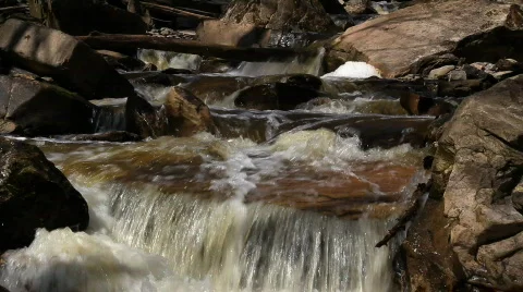Close up Rapids winding through rocks Stock Footage 671229