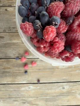 Close Up Raspberry and Blackcurrant Stock Photos