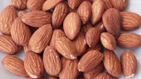 Close-up of raw almonds Stock Footage 317758098