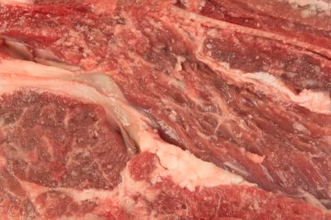 Close up of raw Beef steak with some veins and fat Stock-Fotos
