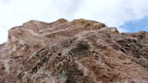 Close-up of raw brown rock, stone texture. 스톡 동영상 137042746