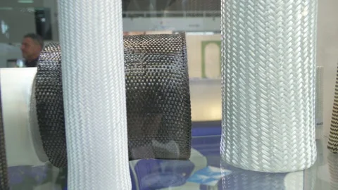 Close up of raw carbon fiber material  Stock Footage 88548196
