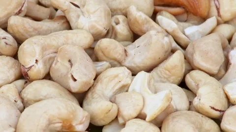 Close Up Of Raw Cashew Kernels Stock Footage 338160498