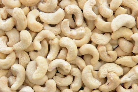 Close-up of raw cashew nuts texture 库存照片