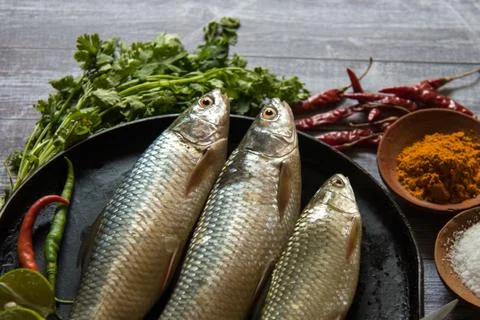 Close up of raw fish Stock Photos