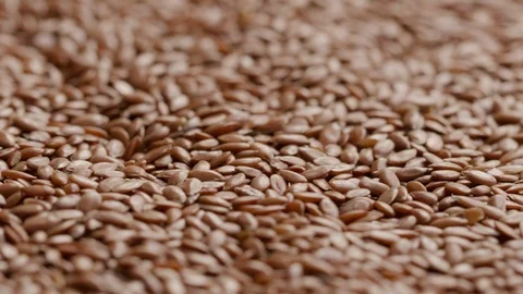Close up of raw flaxseeds rotating UNGRADED Stock Footage 119871553