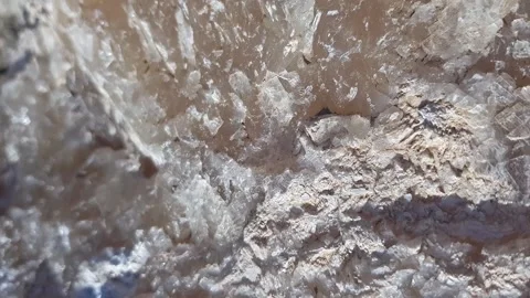 A close-up of raw natural crystal rock captures each distinctive formation Stock Footage 320853088