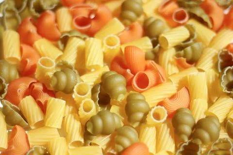 Close up of raw pasta Stock Photos