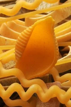 Close up on raw pasta Stock Photos