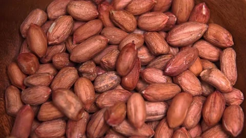 Close-up of raw peanut nuts. food close-up Stock Footage 169329577