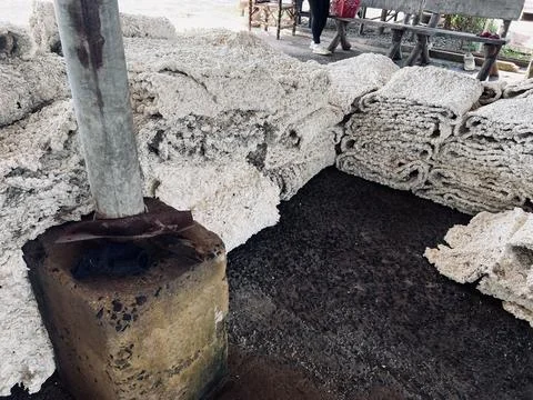 Close Up Raw Rubber Sheet After Rolling Process in Latex Industry Plantation. Stock Photos