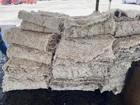 Close Up Raw Rubber Sheet After Rolling Process in Latex Industry Plantation. Stock Photos