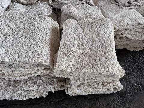 Close Up Raw Rubber Sheet After Rolling Process in Latex Industry Plantation. Stock Photos
