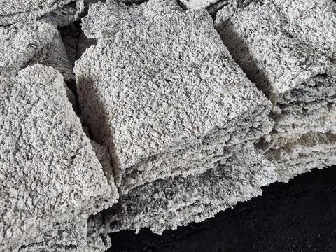 Close Up Raw Rubber Sheet After Rolling Process in Latex Industry Plantation. Stock Photos