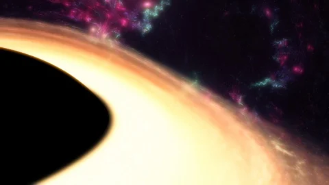 Close up of Rays of Light Around Black Hole Stock Footage 127756988