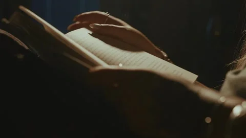 Close up reading a book Stock Footage 285527465
