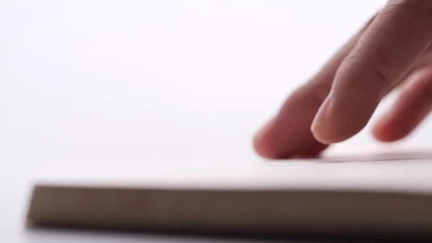 Close-up of reading a book in slow motion - Video 4K Stock Footage 128334787