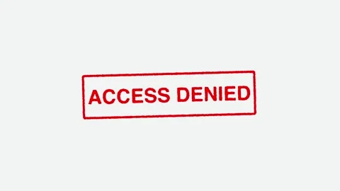Close Up Real Hand Stamping Access Denied Stamp on White Background Stock Footage 246674814
