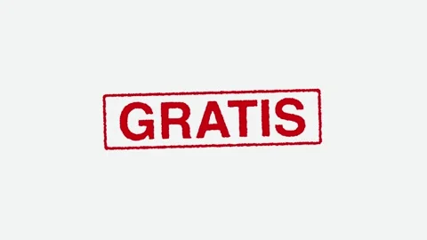 Close Up Real Hand Stamping Gratis Stamp on White Background Stock Footage 246688579
