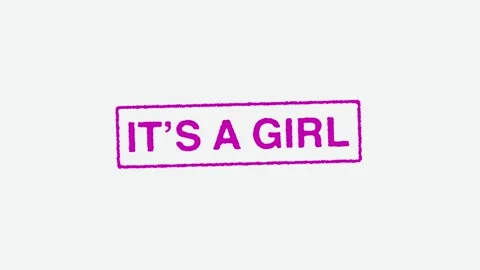 Close Up Real Hand Stamping Its a Girl Stamp on White Background Stock Footage 246689321