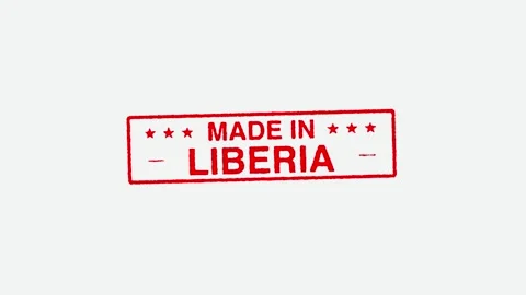 Close Up Real Hand Stamping Made In Liberia Stamp on White Background Stock Footage 246664217