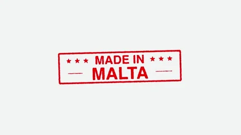 Close Up Real Hand Stamping Made In Malta Stamp on White Background Stock Footage 246665175