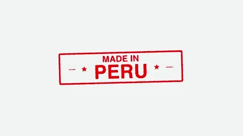 Close Up Real Hand Stamping Made in Peru Stamp on White Background Stock Footage 246668568