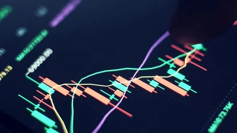 Close-up. Real-time analysis of the cryptocurrency market in a smartphone. Stock Footage 211811960