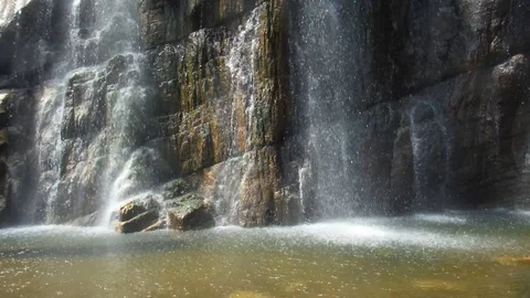 Close up real-time view of the beautiful waterfall Stock Footage 103134551