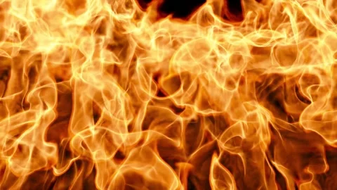 Close up realistic flames burning spread render on black backgrounds Vídeos de archivo 329900262