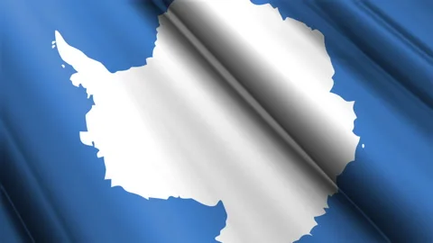 Close up realistic texture flag of Antarctica waving fluttering background Video stock 234337802