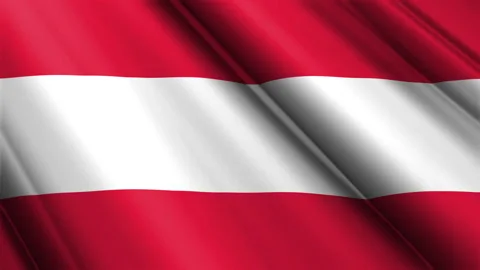 Close up realistic texture flag of Austria waving fluttering background Vidéo 234338621