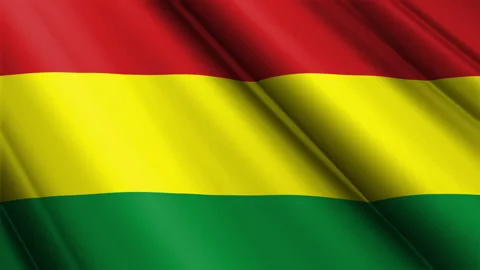 Close up realistic texture flag of Bolivia waving fluttering background Stock Footage 271518418
