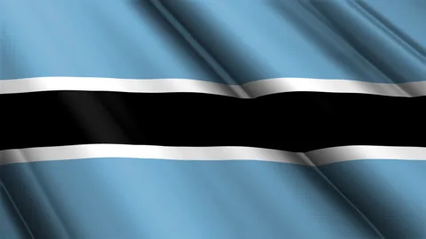 Close up realistic texture flag of Botswana waving fluttering background Stock Footage 271518535