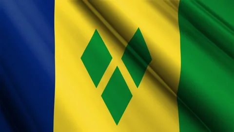 Close up realistic texture flag of Saint Vincent and the Grenadines Stock Footage 232427000