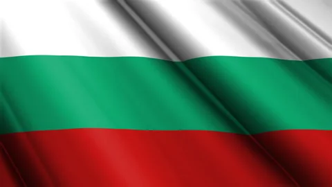 Close up realistic texture satin flag of Bulgaria waving fluttering background Stock Footage 271519271