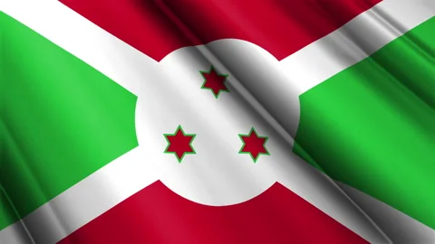 Close up realistic texture satin flag of Burundi waving fluttering background Stock Footage 271519562
