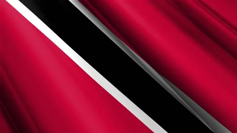 Close up realistic texture silk satin flag of Trinidad and Tobago Stock Footage 232428736