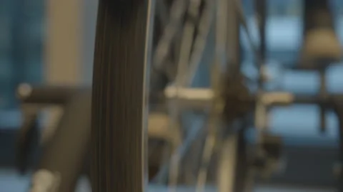 Close-up of the rear or front chain shift chainring Stock Footage 195299419
