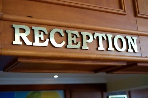 Close-up of reception sign Stock Photos