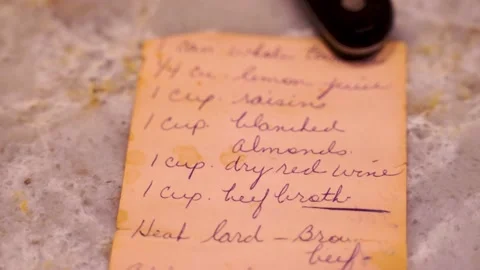 Close up of recipe Stock Footage 134950337