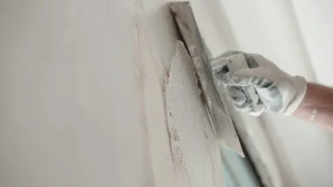 Close-up of reconstructed wall on construction site in new buyed apartment Stock-Footage 158821490